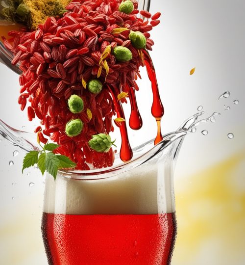 Leonardo_Phoenix_A_vibrant_realistic_red_malt_grains_being_mix_1
